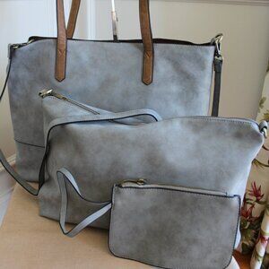 Joy Susan Convertible Crossbody Tote w/Removable Pouch & Wristlet